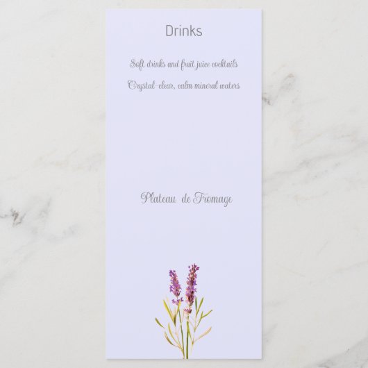 Vintager Lavendel - Menükarte (Rückseite)