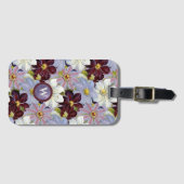 Vintager Lavendel und Burgunder Wasserfarbenputz Gepäckanhänger (Vorderseite (Horizontal))