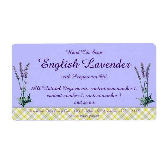 Vintager Lavendel und Kariertes handgefertigtes Se (Vorne)