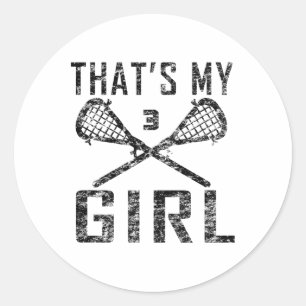 Vintager Lax, das ist meine Girl Lacrosse Mama 3 Runder Aufkleber