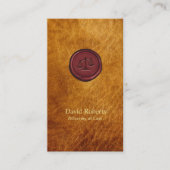 Vintager Leather Red Wax Rechtsanwalt Visitenkarte (Vorderseite)