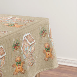 Vintager Lebkuchenmann, Haus, Baum, Weihnachten Tischdecke