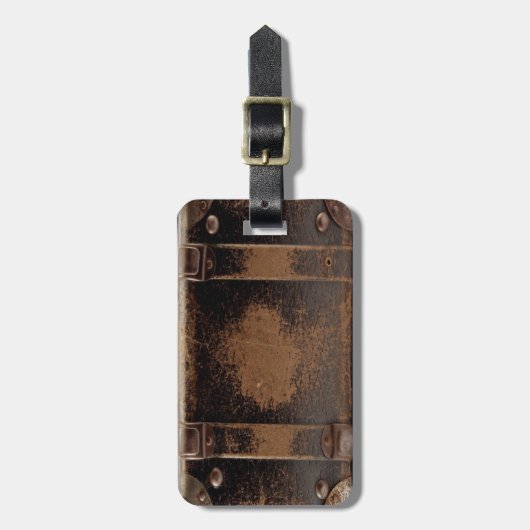 Vintager Lederkoffer Gepäckanhänger (Vorderseite vertikal)