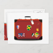 Vintager Lederkoffer Postkarte (Vorne/Hinten)