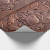 Vintager lederner Rosenblick Geschenkpapier (Ecke)