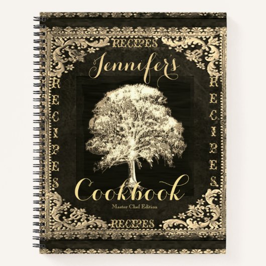 Vintager Lederschau Rezept Notizblock (Vorderseite)