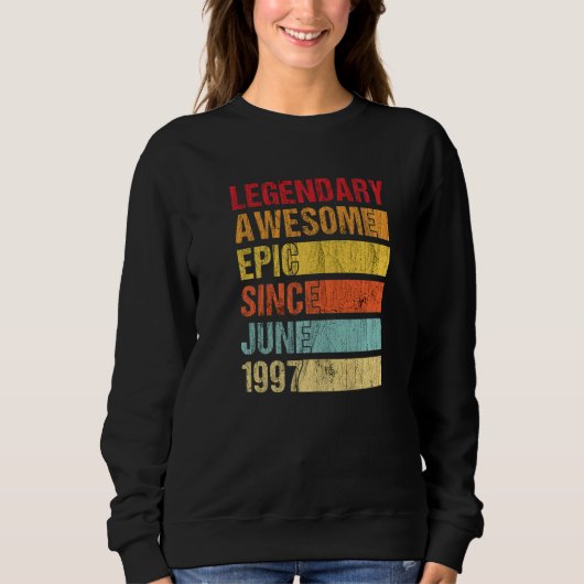Vintager legendärer Phantastischer Epic Seit Juni Sweatshirt (Vorderseite)