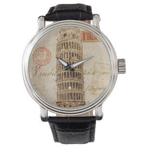 Vintager lehnender Turm von Pisa Armbanduhr