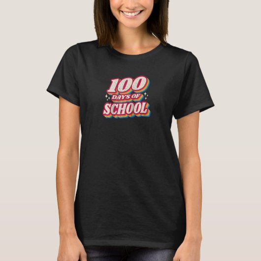 Vintager Lehrer oder Student 100. Schultag T-Shirt (Vorderseite)