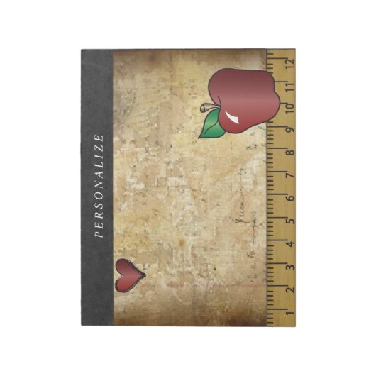 Vintager Lehrerentwurf | DIY Text Notizblock (Rotiert)