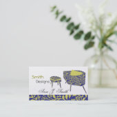 Vintager leichter Blumenstuhl-Innenarchitektur Visitenkarte (Stehend Vorderseite)