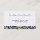 Vintager leichter Blumenstuhl-Innenarchitektur Visitenkarte (Rückseite)