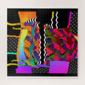 Vintager, leichter Sessel Zickzack Punkte Puzzle (Horizontal)