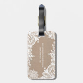 Vintager Leinwand-und Spitze-Gepäck-Umbau Gepäckanhänger (Rückseite vertikal)