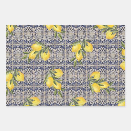 Vintager Lemon Geschenkpapier Set (Vorderseite)