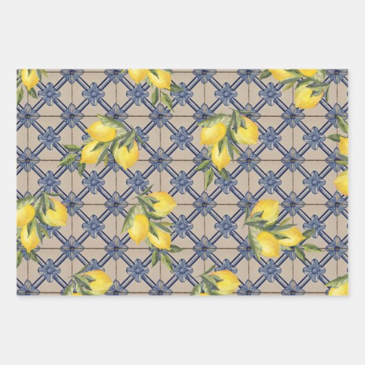 Vintager Lemon Geschenkpapier Set (Vorderseite 2)