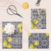 Vintager Lemon Geschenkpapier Set