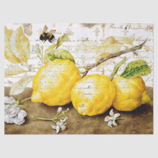 Vintager Lemon und Bienenzucht Seidenpapier