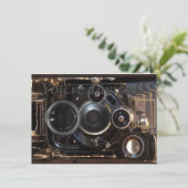Vintager Lens-Film für antike Fotografie Einladung (Stehend Vorderseite)