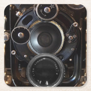 Vintager Lens-Film für antike Fotografie Rechteckiger Pappuntersetzer