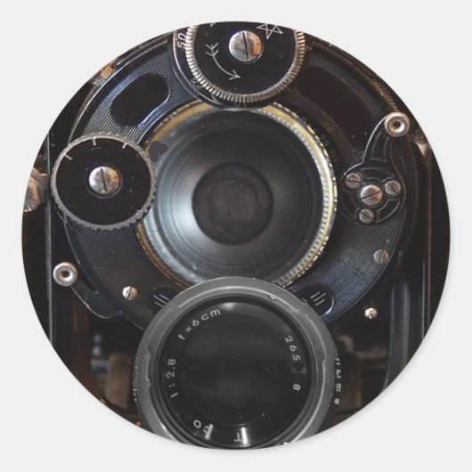 Vintager Lens-Film für antike Fotografie Runder Aufkleber (Vorderseite)