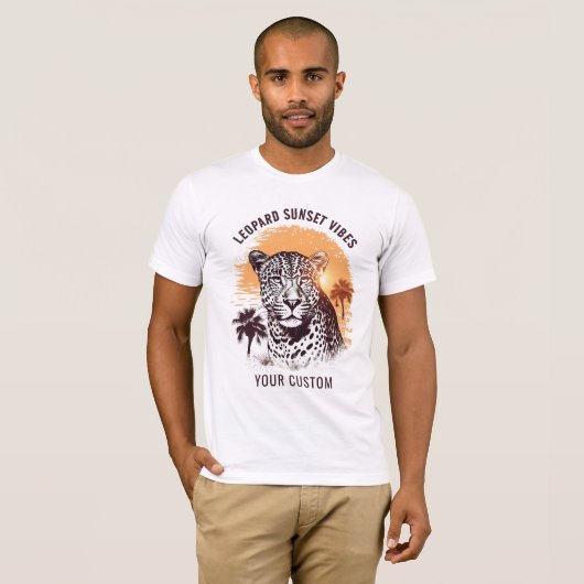Vintager Leopard bei Sunset T - Shirt (Vorne ganz)