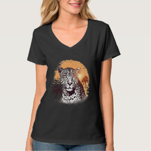 Vintager Leopard bei Sunset T - Shirt