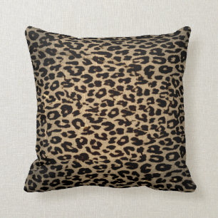 Vintager Leopard-Druck-Haut-Pelz Kissen