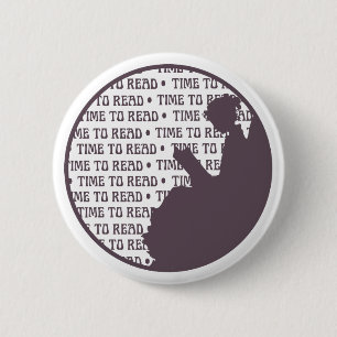 Vintager Lesedamenknopf für Buchliebhaber Button