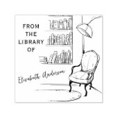 Vintager Lesesaal aus der Bibliothek Permastempel (Design)