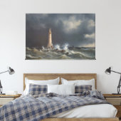 Vintager Leuchtturm Dramatischer Küstenabschnitt Leinwanddruck (Insitu (Schlafzimmer))