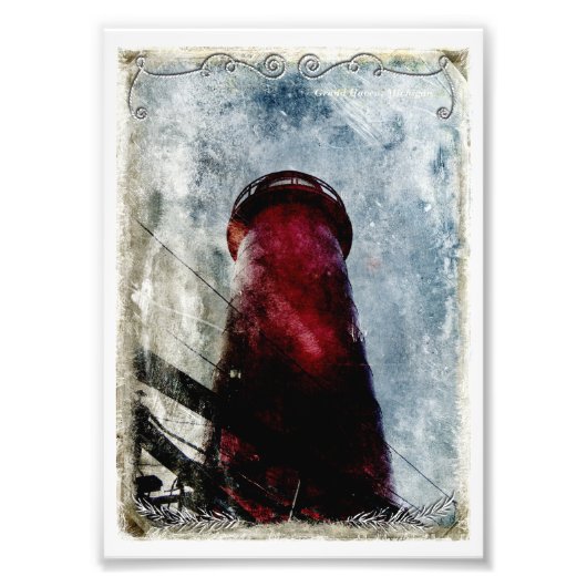 Vintager Leuchtturm Nah-Up Fotodruck (Vorne)