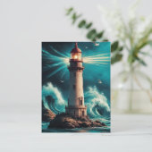 Vintager Leuchtturm Postkarte - Seeweg (Stehend Vorderseite)