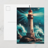 Vintager Leuchtturm Postkarte - Seeweg (Vorne/Hinten)