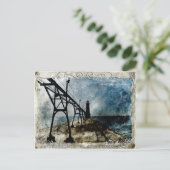 Vintager Leuchtturm vom Pier Postkarte (Stehend Vorderseite)