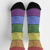 Vintager LGBT-Flaggenstolz auf Regenbogenholz Socken (Oben)