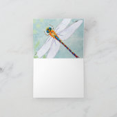 Vintager Libellenfliege im Hintergrund verblasster Dankeskarte (Innenseite)