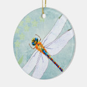 Vintager Libellenfliege im Hintergrund verblasster Keramik Ornament (Links)