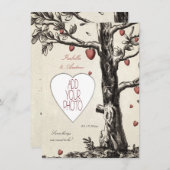Vintager Liebe-Baum - addieren Sie Ihre Einladung (Vorne/Hinten)