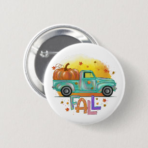 Vintager Lieferwagen-LKW für den farbenfrohen Fall Button