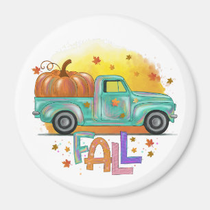 Vintager Lieferwagen-LKW für den farbenfrohen Fall Magnet