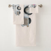 Vintager Lieferwagen LKW mit Blume Rustikal Badhandtuch Set (Insitu)