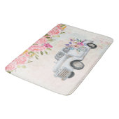 Vintager Lieferwagen LKW Rustikale Wasserfarbe Badematte (Schrägansicht)