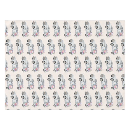 Vintager Lieferwagen LKW Rustikales Farbmuster Tischdecke (Vorderseite (Horizontal))