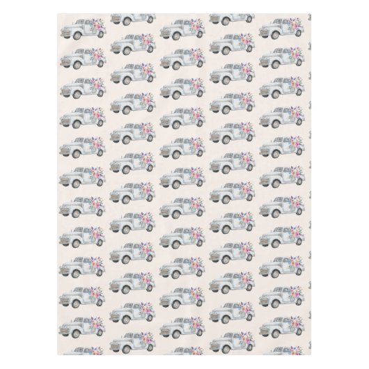 Vintager Lieferwagen LKW Rustikales Farbmuster Tischdecke (Vorderseite)