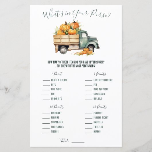 Vintager Lieferwagen LKW Was ist in deiner Handtas (Vorderseite)