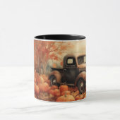 Vintager Lieferwagen und Pumpkins Herbst Tasse (Zentrum)