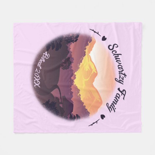 Vintager Lila Bauernhof Fleecedecke (Vorderseite (Horizontal))