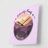 Vintager Lila Bauernhof Quadratische Wanduhr (Winkel)