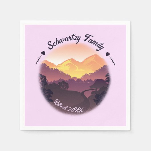 Vintager Lila Bauernhof Serviette (Vorderseite)